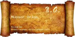 Nusser Orion névjegykártya